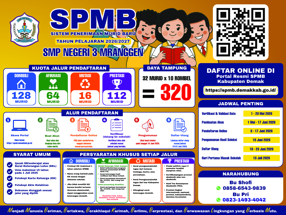 Banner PPDB SMPN 3 Mranggen